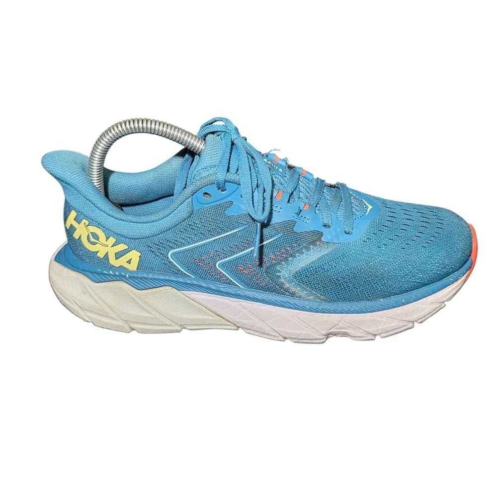 Hoka Arahi 6 Womens Running Shoes Teal Blue Yellow Stability Sneakers 1123195